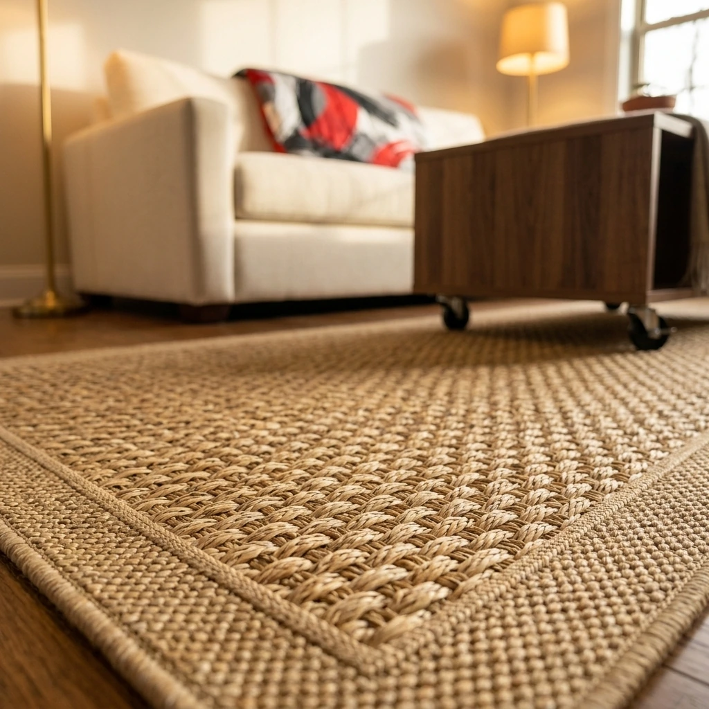 SAFAVIEH Natural Fiber Collection Runner Rug - 2'6" x 6', Natural & Beige, Seagrass, Basketweave Pattern with Border (NF114A)