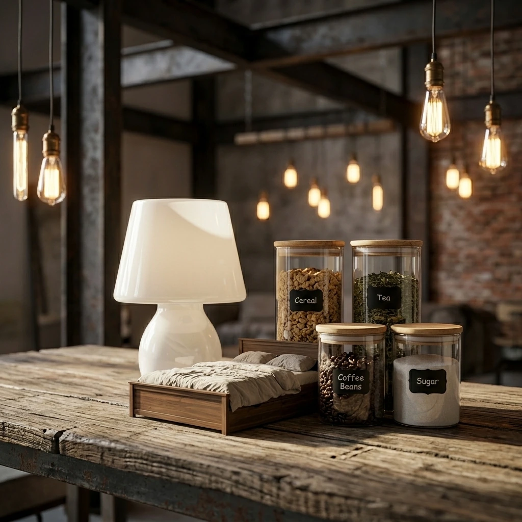 ONEWISH Mushroom Lamp Small Bedside Table Lamp-Nightstand Nightlight Dimmable Stepless, Translucent Glass White Desk Lamp for Bedroom Dorm Living Kitchen, Murano Style Aesthetic Cute Home Decor