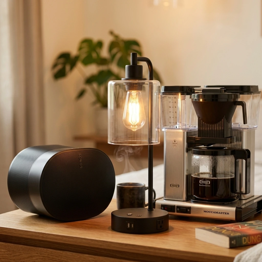 Set of 2 Industrial Table Lamps with USB C+A Ports and Outlet, Fully Stepless Dimmable Bedside Lamps for Bedrooms, Nightstand Desk Lamp with Glass Shade for Reading Living Room Office (Bulbs Included)